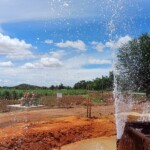 Spraying spring water