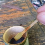 Coffee in a bamboo cup