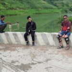 Old bridge under water